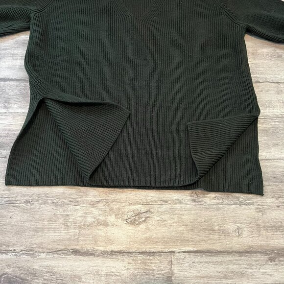 Athleta Switchback Wool-Blend Sweater, Black Olive (Green), Oversized, Small - Picture 5 of 9